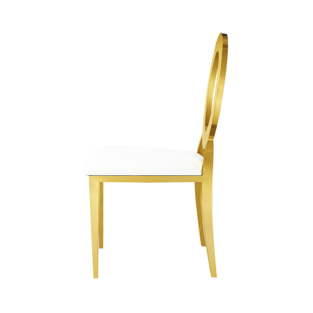 Chaise de mariage métallique Glamour Tap or–blanc