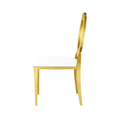 Chaise de mariage métallique Glamour Tap or–blanc