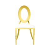 Chaise de mariage métallique Glamour Tap or–blanc