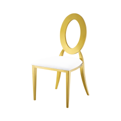 Chaise de mariage métallique Glamour Tap or–blanc