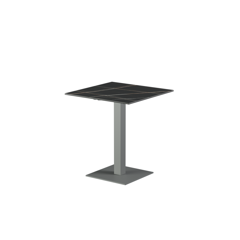 Table pour jardin à bière ALFA S avec plateau en quartz fritté gris