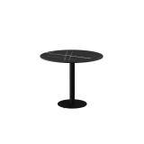 Table pour terrasse de brasserie ALFA R plateau noir en quartz fritté