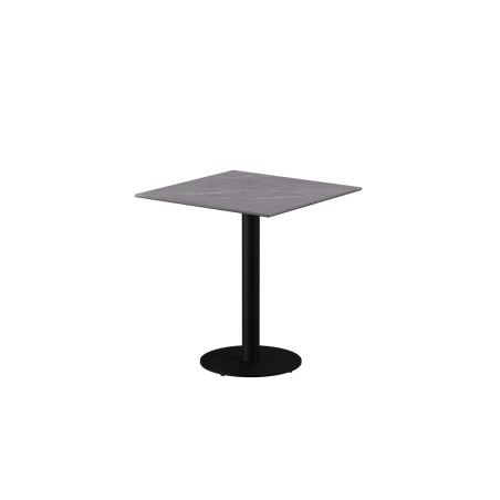 Table pour terrasse de brasserie ALFA R plateau noir en quartz fritté