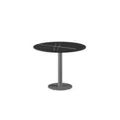 Table pour terrasse de brasserie ALFA R plateau gris en quartz fritté