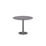 Table pour terrasse de brasserie ALFA R plateau gris en quartz fritté