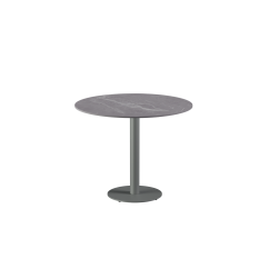 Table pour terrasse de brasserie ALFA R plateau gris en quartz fritté