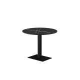 Table pour terrasse de brasserie ALFA 40×55 plateau noir en quartz fritté