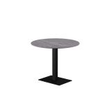 Table pour terrasse de brasserie ALFA 40×55 plateau noir en quartz fritté