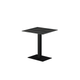 Table pour terrasse de brasserie ALFA 40×55 plateau noir en quartz fritté