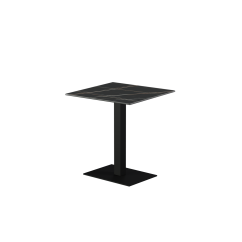 Table pour terrasse de brasserie ALFA 40×55 plateau noir en quartz fritté