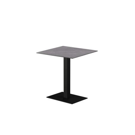 Table pour terrasse de brasserie ALFA 40×55 plateau noir en quartz fritté