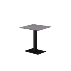 Table pour terrasse de brasserie ALFA 40×55 plateau noir en quartz fritté
