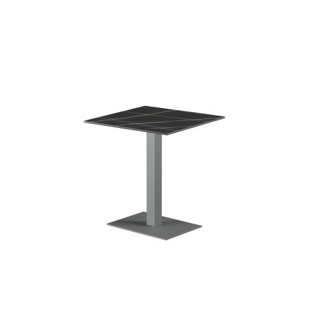 Table pour terrasse de brasserie ALFA 40×55 plateau gris en quartz fritté