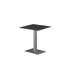 Table pour terrasse de brasserie ALFA 40×55 plateau gris en quartz fritté