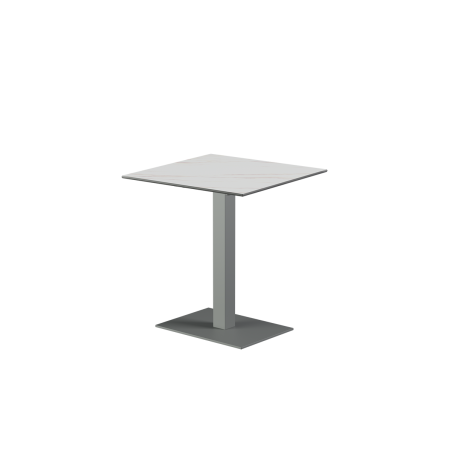 Table pour terrasse de brasserie ALFA 40×55 plateau gris en quartz fritté