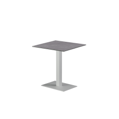 Table pour terrasse de brasserie ALFA 40×55 plateau blanc en quartz fritté