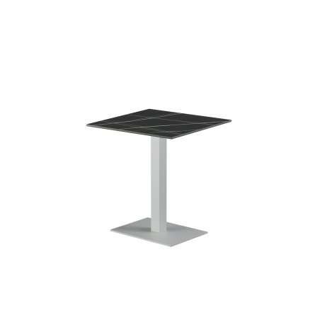 Table pour terrasse de brasserie ALFA 40×55 plateau blanc en quartz fritté