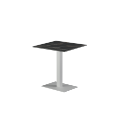 Table pour terrasse de brasserie ALFA 40×55 plateau blanc en quartz fritté