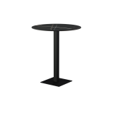 Table pour terrasse de brasserie Alfa Bar plateau noir en quartz fritté