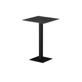 Table pour terrasse de brasserie Alfa Bar plateau noir en quartz fritté