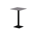 Table pour terrasse de brasserie Alfa Bar plateau noir en quartz fritté