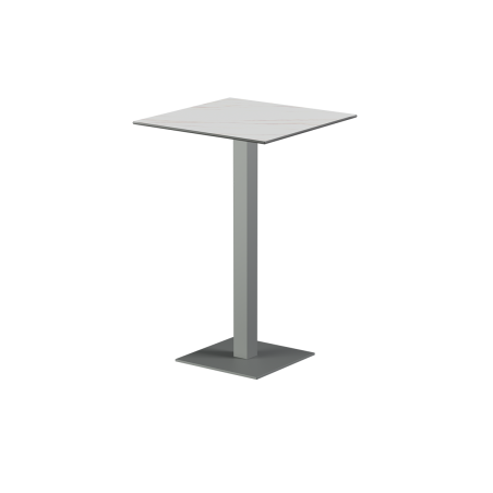 Table pour terrasse de brasserie ALFA Bar plateau gris en quartz fritté