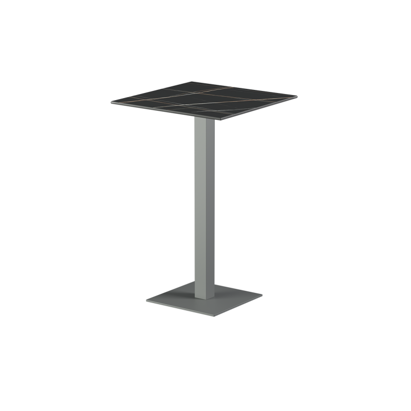 Table pour terrasse de brasserie ALFA Bar plateau gris en quartz fritté