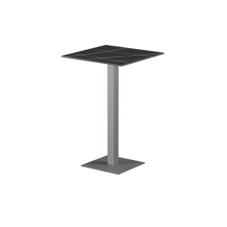 Table pour terrasse de brasserie ALFA Bar plateau gris en quartz fritté