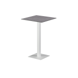 Table de jardin de terrasse ALFA Bar blanc plateau en grès cérame