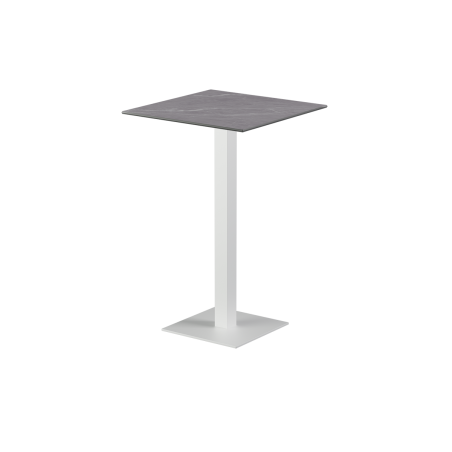 Table pour terrasse de brasserie ALFA Bar plateau blanc en quartz fritté