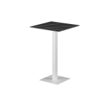 Table de jardin de terrasse ALFA Bar blanc plateau en grès cérame