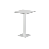 Table de jardin de terrasse ALFA Bar blanc plateau en grès cérame