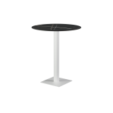 Table de jardin de terrasse ALFA Bar blanc plateau en grès cérame