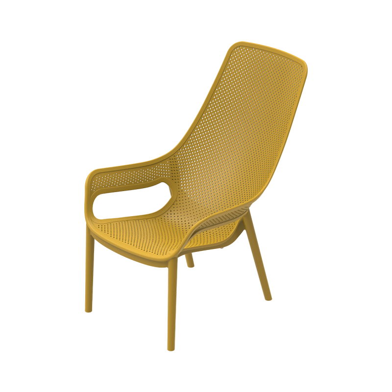 Chaise pour jardin à bière AERO LUNGO moutarde