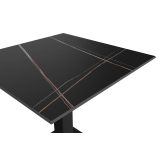 Table de jardin de terrasse ALFA S noir plateau en grès cérame