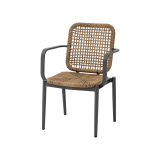 Chaise en technorattan DIEGO marron