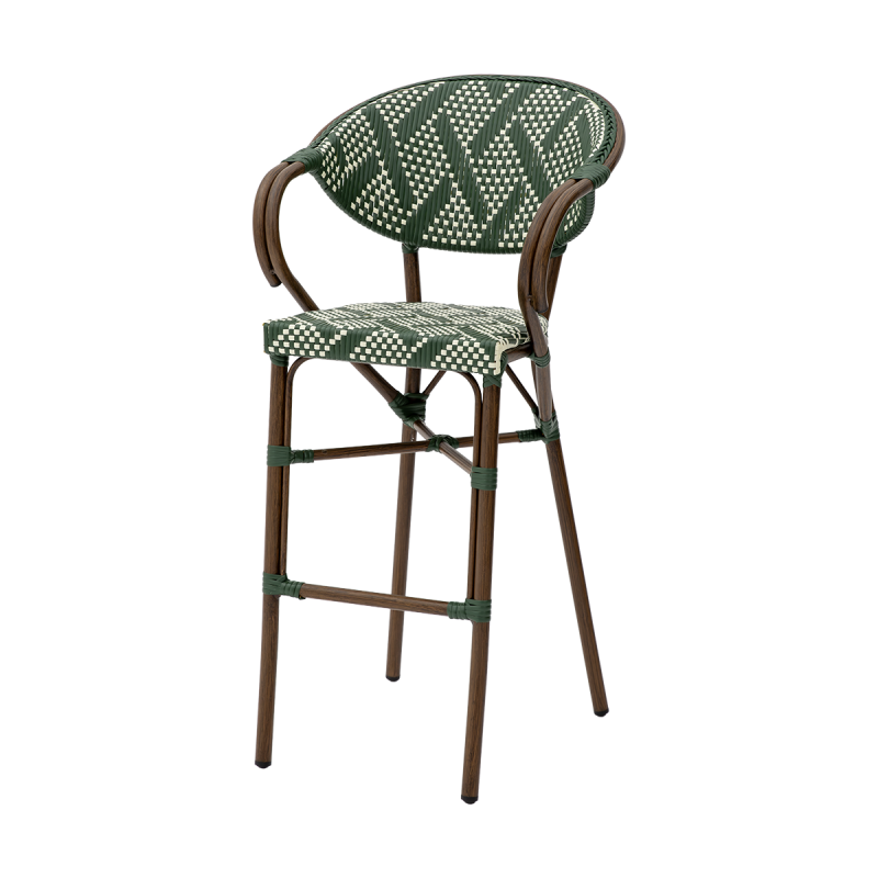 Chaise en technorattan CAMILLO BAR vert