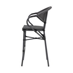 Chaise en technorattan CAMILLO BAR graphite