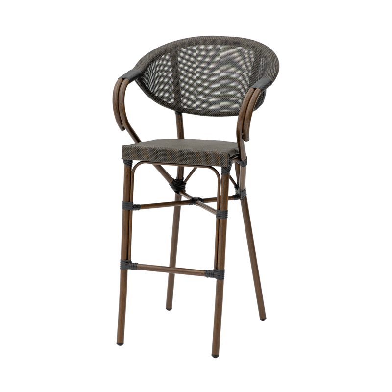 Chaise en technorattan CAMILLO BAR brun