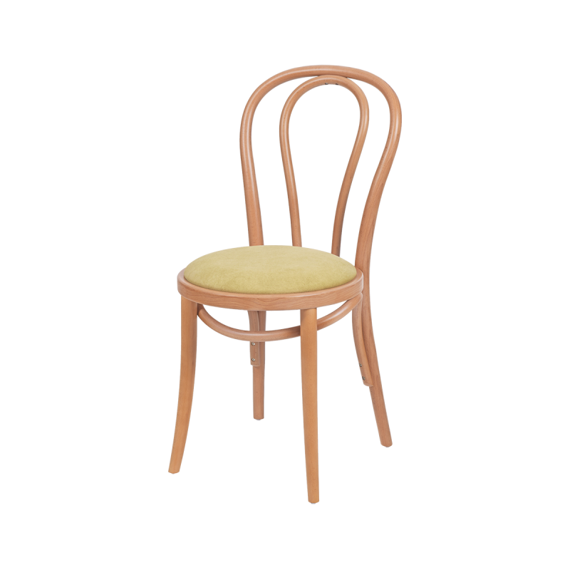 La chaise de restaurant en bois MONET 18 assise couleur pistache