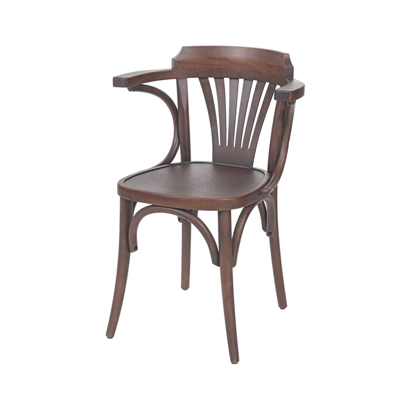 La chaise de restaurant en bois LEGEND ARM noyer