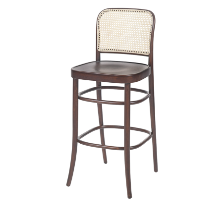 La chaise de restaurant en bois LOOMI 811 BAR Rattan noisette