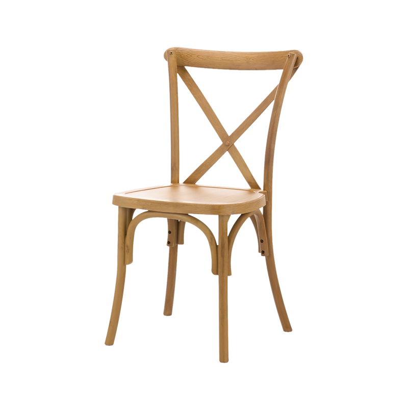 Chaise de mariage en bois CROSS-BACK WOOD rustique clair