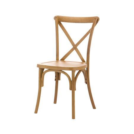Chaise de mariage en bois CROSS-BACK WOOD rustique clair