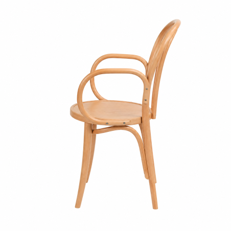 La chaise de restaurant en bois MONET 18 ARM naturel