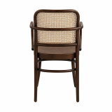 La chaise de restaurant en bois LOOMI 811 ARM Rattan noyer