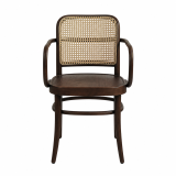 La chaise de restaurant en bois LOOMI 811 ARM Rattan noyer