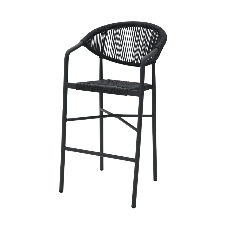 Chaise en technorattan CESARE BAR anthracite