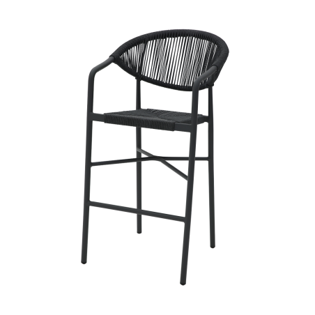 Chaise en technorattan CESARE BAR anthracite