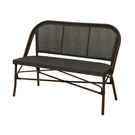 Banc en technorattan MATTEO BENCH anthracite foncé